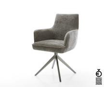 Drehstuhl Heira-Flex mit Armlehnen Bouclé Soft Schlamm Kreuzgestell br...