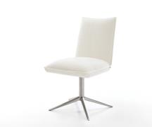 Drehstuhl Lelio-Flex Bouclé Soft Beige Fußkreuz Edelstahl 360° drehbar...