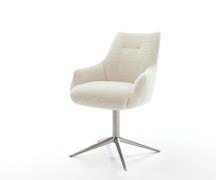 Drehstuhl Alja-Flex mit Armlehnen Teddystoff Beige Fußkreuz Edelstahl ...