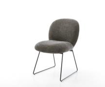 Esszimmerstuhl Nube-Flex Bouclé Soft Schlamm Kufengestell Schwarz Tasc...