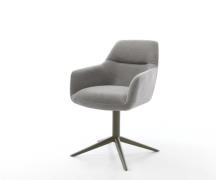 Drehstuhl Pejo-Flex Strukturstoff Soft Grau Fußkreuz Effektfinish Tita...