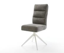 Drehstuhl Pela-Flex Bouclé Soft Schlamm Kreuzgestell breit Weiß 360° d...