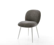 Esszimmerstuhl Nube-Flex Bouclé Soft Schlamm 4-Fuß konisch Edelstahl T...