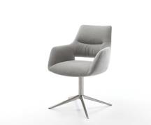 Drehstuhl Yago-Flex mit Armlehnen Strukturstoff Soft Grau Fußkreuz Ede...