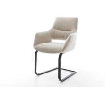 Freischwinger Yago-Flex mit Armlehnen Webstoff Soft Beige Freischwinge...