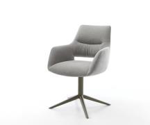 Drehstuhl Yago-Flex mit Armlehnen Strukturstoff Soft Grau Fußkreuz Eff...