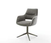 Drehstuhl Yago-Flex mit Armlehnen Bouclé Soft Schlamm Fußkreuz Effektf...