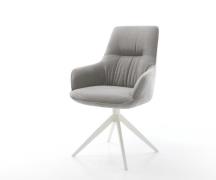 Drehstuhl Zelia-Flex mit Armlehnen Strukturstoff Soft Grau Kreuzgestel...