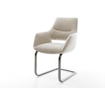 Freischwinger Yago-Flex mit Armlehnen Webstoff Soft Beige Freischwinge...