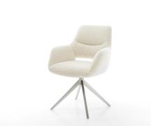 Drehstuhl Yago-Flex mit Armlehnen Teddystoff Beige Kreuzgestell breit ...