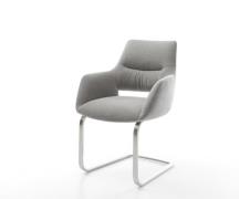 Freischwinger Yago-Flex mit Armlehnen Strukturstoff Soft Grau Freischw...