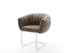 Freischwinger Jada-Flex Mikrofaser Taupe Vintage Freischwinger flach W...