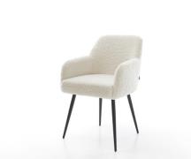 Esszimmerstuhl Greg-Flex Teddystoff Beige 4-Fuß konisch Schwarz Tasche...