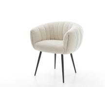 Esszimmerstuhl Jada-Flex Teddystoff Beige 4-Fuß konisch Schwarz Tasche...