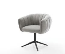 Drehstuhl Jada-Flex Strukturstoff Soft Grau Fußkreuz Schwarz 360° dreh...