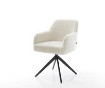 Drehstuhl Greg-Flex Teddystoff Beige Kreuzgestell breit Schwarz 360° d...