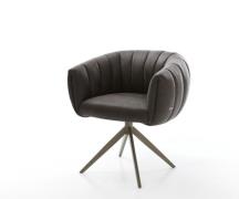 Drehstuhl Jada-Flex Mikrofaser Anthrazit Vintage Kreuzgestell breit Ef...