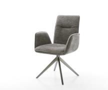 Drehstuhl Vinja-Flex Bouclé Soft Schlamm Kreuzgestell breit Graphit 36...