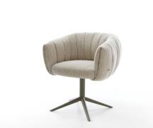 Drehstuhl Jada-Flex Webstoff Soft Beige Fußkreuz Effektfinish Titan 36...