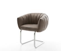 Freischwinger Jada-Flex Mikrofaser Taupe Vintage Freischwinger flach E...