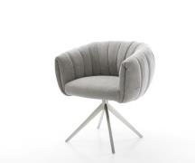 Drehstuhl Jada-Flex Strukturstoff Soft Grau Kreuzgestell breit Edelsta...