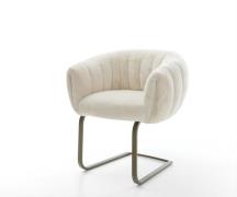 Freischwinger Jada-Flex Plüsch Creme-Weiß Freischwinger flach Effektfi...