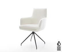 Esszimmerstuhl Heira-Flex mit Armlehnen Bouclé Soft Beige Kreuzgestell...