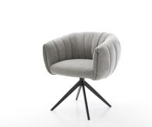 Drehstuhl Jada-Flex Strukturstoff Soft Grau Kreuzgestell breit Schwarz...