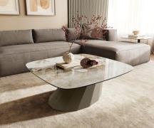 Couchtisch Edge Boot 90x90 cm Keramik Minas Melange Parabi Metall Effe...