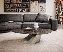 Couchtisch Edge Organisch 140x76 cm Keramik Laminam® Emperador Extra L...