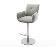 Barstuhl Nela-Flex Strukturstoff Soft Grau Drehfuß höhenverstellbar Ed...