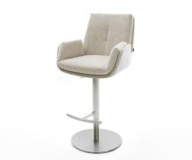 Barstuhl Clea-Flex Webstoff Soft Beige Drehfuß höhenverstellbar Edelst...
