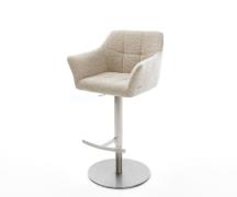 Barstuhl Yulo-Flex Webstoff Soft Beige Drehfuß höhenverstellbar Edelst...