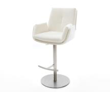 Barstuhl Clea-Flex Bouclé Soft Beige Drehfuß höhenverstellbar Edelstah...