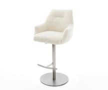 Barstuhl Alja-Flex Teddystoff Beige Drehfuß höhenverstellbar Edelstahl...