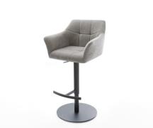 Barstuhl Yulo-Flex Strukturstoff Soft Grau Drehfuß höhenverstellbar Me...