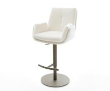 Barstuhl Clea-Flex Bouclé Soft Beige Drehfuß höhenverstellbar Metall T...
