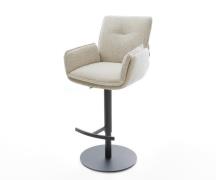Barstuhl Nela-Flex Webstoff Soft Beige Drehfuß höhenverstellbar Metall...