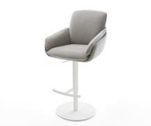 Barstuhl Luan-Flex Strukturstoff Soft Grau Drehfuß höhenverstellbar Me...