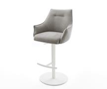 Barstuhl Alja-Flex Strukturstoff Soft Grau Drehfuß höhenverstellbar Me...