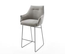 Barstuhl Alja-Flex Strukturstoff Soft Grau Kufengestell Metall Schwarz...