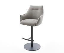 Barstuhl Alja-Flex Strukturstoff Soft Grau Drehfuß höhenverstellbar Me...