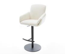 Barstuhl Luan-Flex Bouclé Soft Beige Drehfuß höhenverstellbar Metall S...