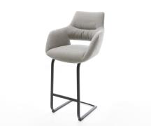 Barstuhl Yago-Flex Strukturstoff Soft Grau Freischwinger Flach Metall ...