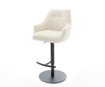 Barstuhl Alja-Flex Teddystoff Beige Drehfuß höhenverstellbar Metall Sc...