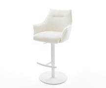 Barstuhl Alja-Flex Bouclé Soft Beige Drehfuß höhenverstellbar Metall W...