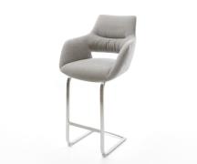 Barstuhl Yago-Flex Strukturstoff Soft Grau Freischwinger Flach Edelsta...