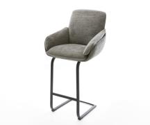 Barstuhl Luan-Flex Bouclé Soft Schlamm Freischwinger Flach Metall Schw...