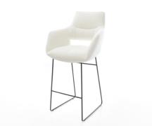 Barstuhl Yago-Flex Bouclé Soft Beige Kufengestell Metall Schwarz Tasch...