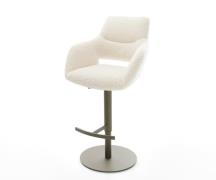 Barstuhl Yago-Flex Teddystoff Beige Drehfuß höhenverstellbar Metall Ti...